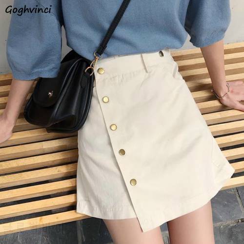 Skirts Women Irregular Apricot Ins Korean Style High Waist Chic Trendy Leisure Elegant Solid A-line Students Hot New All-match
