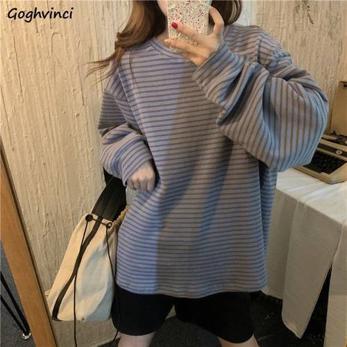 Long Sleeve T-shirts Women Striped Spliced Tees Womens Sweet College Student Style Leisure Chic Fashion Ins Tops Streetwear New