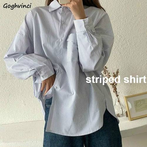 Blouses Women Casual Striped Top Shirts Blouse Female Loose Blusas Autumn Ladies Office Vintage Long-sleeve Simple All-match New