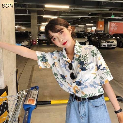 Shirts Women Cartoon Chiffon Loose Leisure Korean Style Trendy Chic Streetwear Popular Ulzzang All-match BF Female Top Comfort