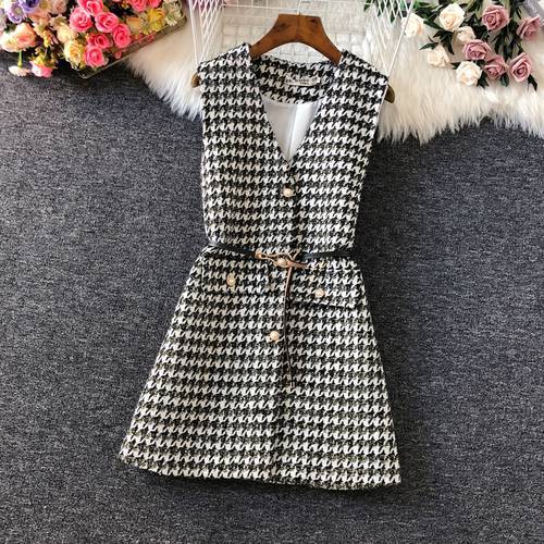 Waistcoat Women&39s Autumn and Winter 2022 New Slim Long Temperament Ladies V-neck Ladies Plaid Jacket Suit Casual High Quality