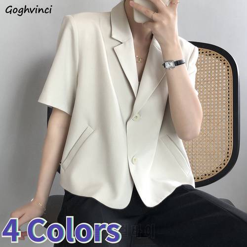 Blazer Women Classic Office Lady Hot Sale S-4XL Short Sleeve Simple Leisure All-match Japan Style Elegant Student Fashion Mujer