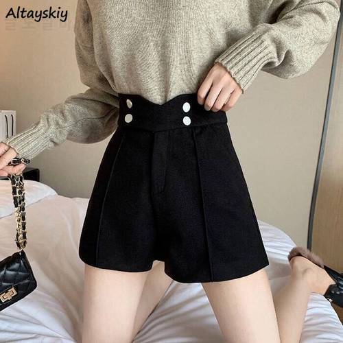 Autumn Shorts Women Loose All-match Soft Ulzzang Preppy Clothing Retro Casual Solid Female Fashion New Chic Streetwear Tender