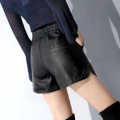 Shorts Women PU Leather Pants Women&39s Autumn Winter Shorts Short Pants High Waist Loose Casual Pants Ropa Mujer