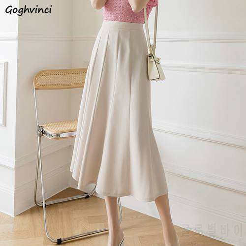 Skirts Women Solid Folds All-match Preppy Clothes Party Harajuku Korean Style Elegant Trendy Slim Female Simple Leisure Chic Ins