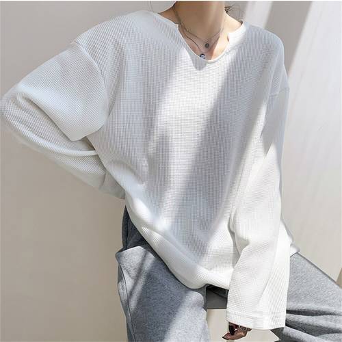 Alien Kitty Oversize Solid Women Full Sleeve T-Shirts All Match Autumn 2021 Casual Lady New Chic Loose High Street Bottom Tops