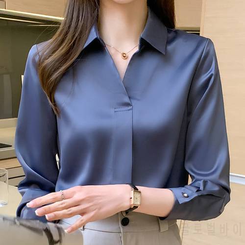 Long Sleeve Blouse Women Blusas Mujer De Moda 2022 Chiffon Blouse Shirt Turn Down Collar Office Blouse Women Tops Blusa E235