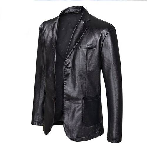 Dropshipping spring and autumn loose lapel leather jacket men plus size leather casual jacket mens leather coat