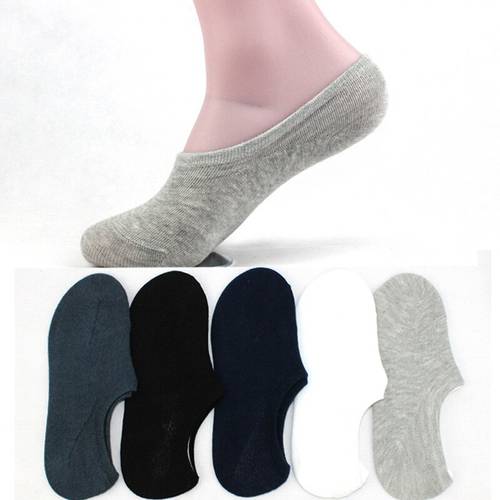 Hot Sale 5 Pair/ Lot Boat Socks Quality Casual Black Gray White 5 Solid Color Soft Comfortable Cotton Sock For Men Free Shipping