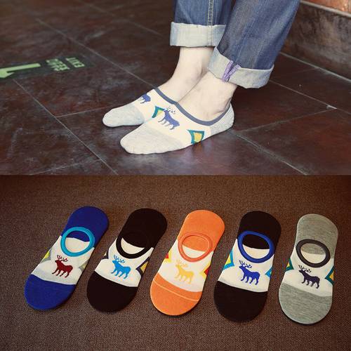 Summer Male Invisible Personality Fawn Man cotton Spring Boat Socks Low Cut Ankle Sock boy boat casual slippers 1pair=2pcs WS117