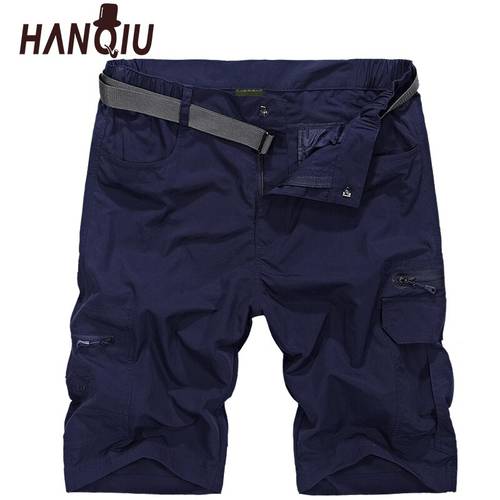 HANQIU 2022 Summer Cargo Shorts Men Quick Dry Short Pants Loose Casual Shorts Mens Military Tactical Shorts Homme Plus Size