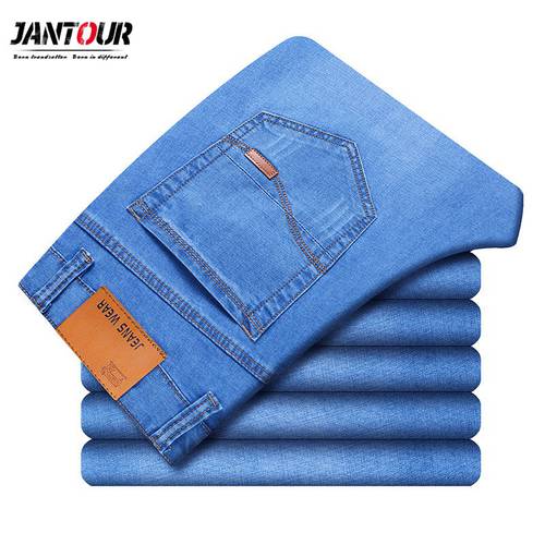 2022 New Mens brand jeans Fashion Men Casual Slim fit Straight High Stretch Feet skinny jeans men blue hot sell male trousers