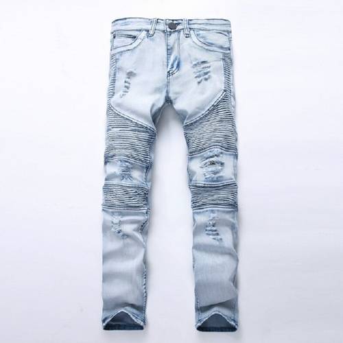 New Fashion Brand mens Biker denim jeans homme fashion ripped jeans slim fitness men sylish casual jeans superstar