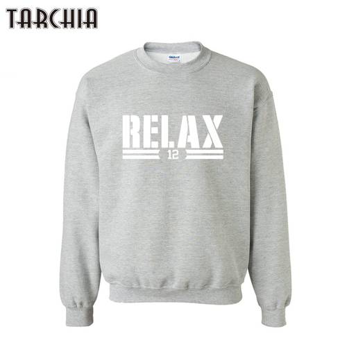 TARCHIA Autumn Chic Designed Round Neck Pullover RELAX Letter Print Long Sleeve Men Sweatshirt Streetwear Cotton Hoodies Tops
