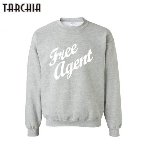 TARCHIA Hoodie Sweatshirts Mens FREE AGENT Print Hiphop Pullovers Hoody Man Skateboard Hoodies Streetwear Sportswear Moleton