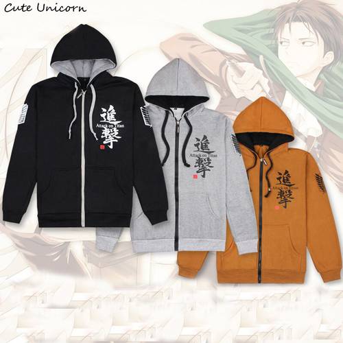 Cute Unicorn Attack on Titan top Coat long sleeve Hoodies Mens Clothing cosplay Costume unisex cotton coats and jackets