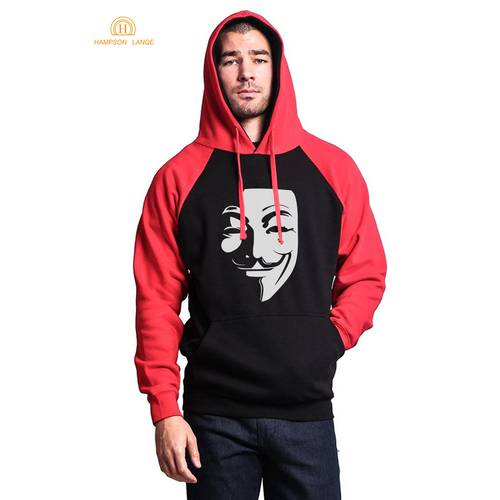 V for Vendetta Movie Hoodies Men For Fans 2019 Hot Sale Autumn Winter Fleece High Quality Punk Sweatshirts Men&39s Raglan Hooded