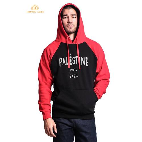 Gaza Palestine Is Not Belong To Paris Letters Print Funny Men Hoodies 2019 Autumn Winter Fleece Harajuku Raglan Sweatshirt Men