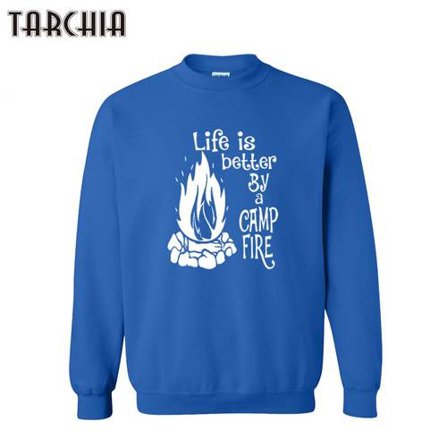 TARCHIA 2022 New Life Better By A Camp Fire Pullover Hoodies Homme Boy Sweatshirt Personalized Coat Casual Parental Survetement