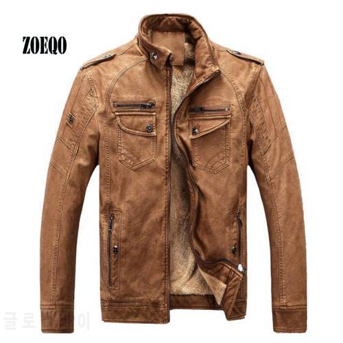 ZOEQO Men Retro Leather Jackets, Pu Leather Jacket Men&39s Winter Leather Jacket, Men&39s fashion Leather Jacket and coat