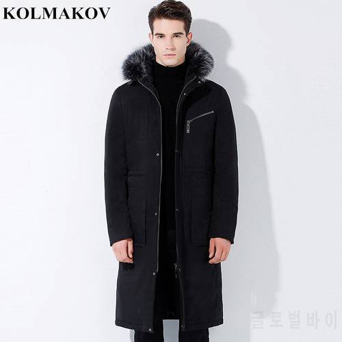 KOLMAKOV 2022 Men&39s New White 90% Duck Down hooded Jackets Mens Winter Thick Long Down Coats for Hiking Top Quality Parkas Men
