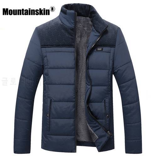 Mountainskin Thick Winter Coats Men&39s Jackets 4XL Fleece Casual Parkas Men Outerwear Solid Male Jackets Brand Clothing SA348