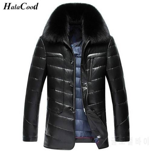 HALACOOD Winter Big Genuine Fur Hood Duck Down Jackets Men Warm High Quality Down Coats Male Casual Winter Outerwer Down Parkas