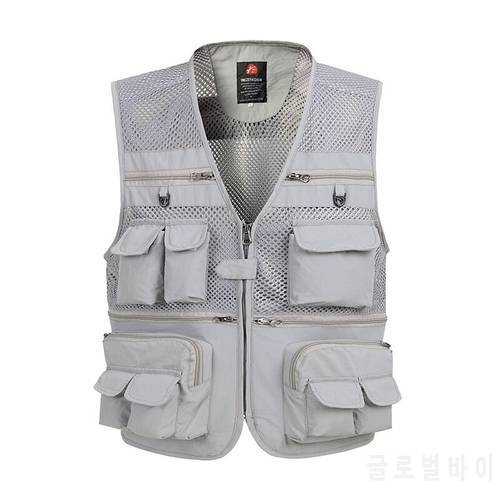 Multi Pocket Baggy Vest For Men 2021 Summer Male Casual Thin Mesh Shooting Work Outerwear Sleeveless Jacket With Many Pockets