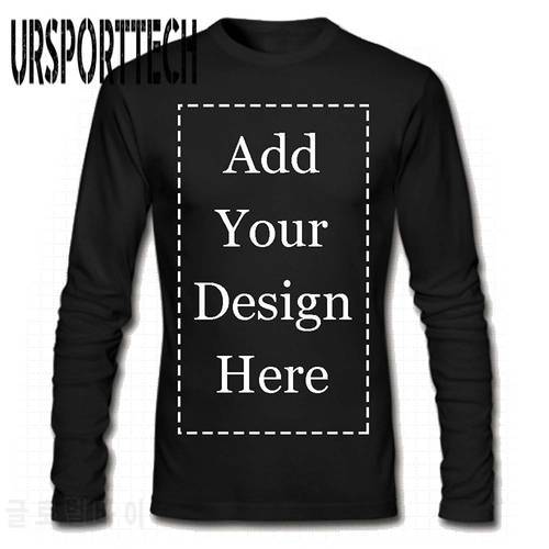 URSPORTTECH Brand Custom Men Long Sleeve T-Shirt Add Your Own Text Picture on Your Personalized Customized Tee