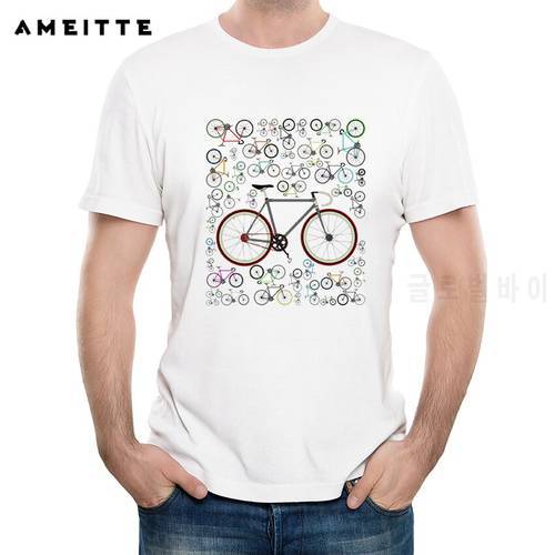 Bicycles Design T Shirt Summer High Quality Customied White Printed T-Shirt Men&39s Hipster Cool Funny Short Sleeve Tee Tops