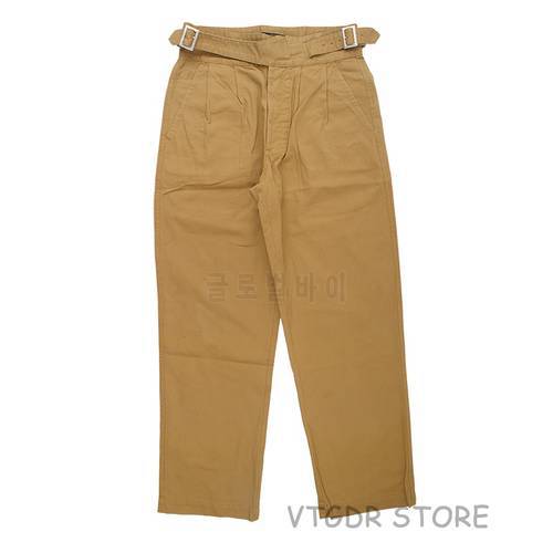 Vintage Gurkha Pants UK Army Bermuda Men&39s Casual Trousers Khaki Loose Fit Pants
