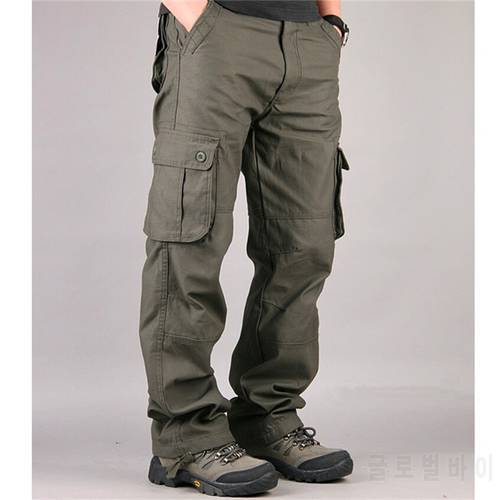 Men Cargo Pants Casual Pant Multi Pocket Military Overall High Quality Mens Outdoors Long Trousers Tactical Male Plus Size 30-44