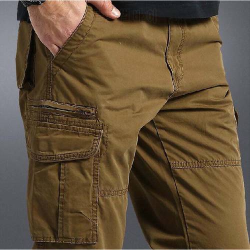 Summer Thin Casual Pants Men&39s Cotton Straight Long CARGO PANTS Plus Size 30 40 42 44 Loose Trousers Man Bottoms