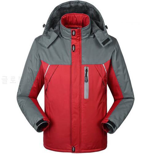 Winter Thicken Coat Men Outwear Jackets Waterproof Windproof Fleece Warm Climb Mountain Jacket Mens Windbreaker Hooded Parkas