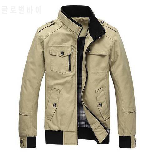 Jacket Men Stand Collar Military Jackets Mens Casual Outerwear Washed Coats Men&39s Spring Autumn Winter Pocket Streetwear Jackets