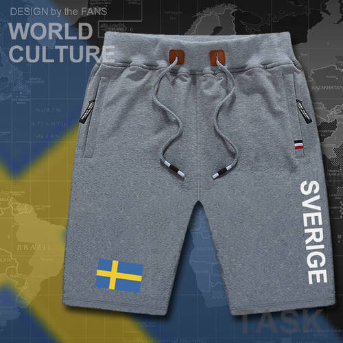 Sweden Sverige mens shorts beach new men&39s board shorts flag workout zipper pocket sweat letter clothing 2017 Swedish Swede SE