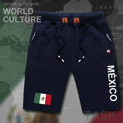 United Mexican States Mexico mens shorts beach new men&39s board shorts flag workout zipper pocket sweat bodybuilding 2017 cotton