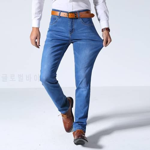 Brand Men Jeans Size 28 to 40 Black Blue Stretch Denim Slim Fit Men Jean for Man Pants Trousers Jeans