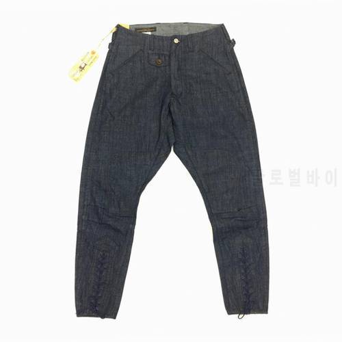 BOB DONG Vintage 11oz Denim Breeches 30s Taper Motorcycle Trousers For Unisex Biker Rider Casual Moto Pants Plus Size 28-38