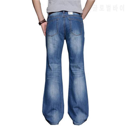 2019 Mens Big Flared Jeans BootCut Leg Trousers Loose Male Designer Classic Denim Jeans Bell Bottom Jeans for Men Hosen Herren