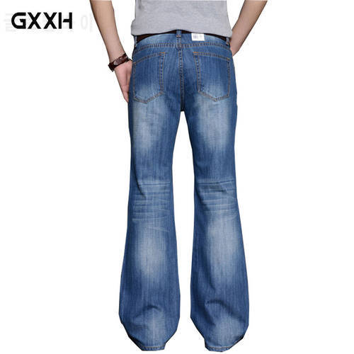 2022 Mens Big Flared Designer Jeans Boot Cut Leg Flared Loose Fit high Waist Male Classic Denim Jeans Pants Bell Bottom Jeans