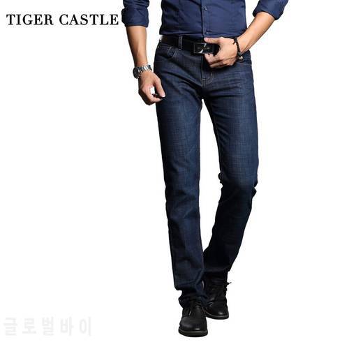 High Quality Classic Mens Skinny Business Work Jeans Casual Cotton Straight Male Work Jeans Biker Black Denim Trousers Pants