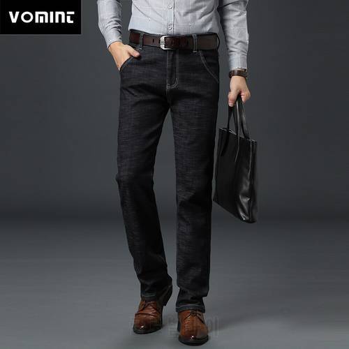 Vomint Men basic style casual Jeans Summer Thin elastic jean hot sale Original straight leg light blue color Men jeans Plus Size