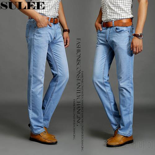 SULEE Brand New Fashion Men&39s Casual Thin And Lightweight Skinny Jeans Trousers Tight Pants Solid Colors