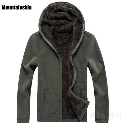 Mountainskin 7XL Winter Men&39s Jackets Thick Fleece Hooded Hoodies Men Sweatshirt Solid Casual Male Coats Brand Clothing SA116