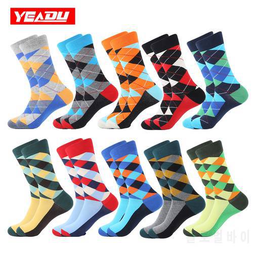 YEADU 10 Pairs/Lot Men&39s Socks Colorful Cotton Funny Harajuku Cool Hiphop Casual Happy Dress Wedding Compression Socks for Men