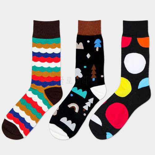 Combed cotton Colorful socks men women cool casual Dress Funny party dress crew Socks 1pair=2pcs ms09