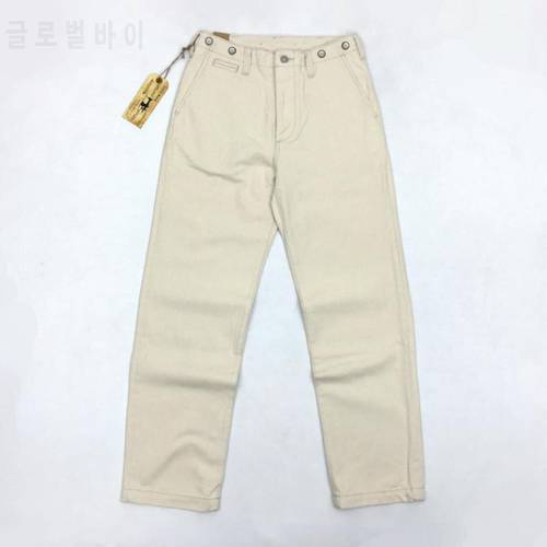 Bob Dong Vintage Men&39s 13oz Calico Pants Overalls Straight Casual Suit Pants