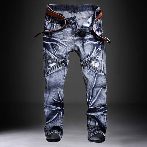 Jeans Men Male Jean Homme Mens Men&39S Classic Fashions Pants Denim Biker Pant Slim Fit Baggy Straight Trousers Designer Ripped