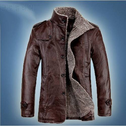 High Quality Autumn Winter Men Leather Jacket Warm Fashion Coats Clothes Male Motorcycle OUTERWEAR M-3XL